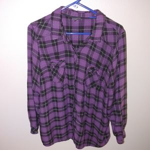 Women's plus size button down flannel
